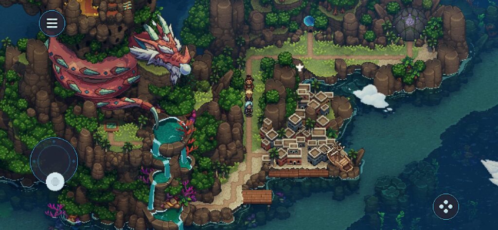 Sea of Stars gameplay met Valere en Zale in gevecht op iOS en Android